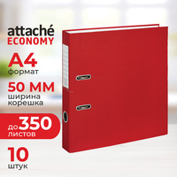 Папка-регистратор Attache Economy 50 мм красная бумвинил/бумага (10   штук в упаковке)
