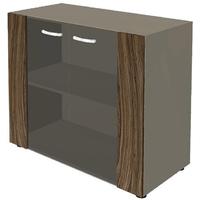 Шкаф для документов New.Tone Nt-41 со стеклом (орех Ондо, 880х460х845  мм)