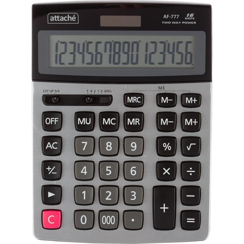 Калькулятор настольный Attache AF-777 16-разрядный черный 205x155x35 мм – выгодная цена – купить товар Калькулятор настольный Attache AF-777 16-разрядный черный 205x155x35 мм в интернет-магазине Комус