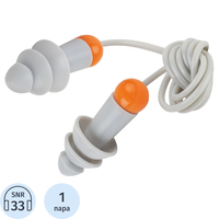 Беруши (противошумные вкладыши) многоразовые Jeta Safety Sonido Max 33  дБ со шнурком силиконовые 1 пара (JEM31-b)