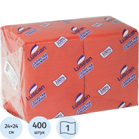 Салфетки бумажные Luscan Profi Pack 1-слойные 24х24 красные (400 листов  в пачке)