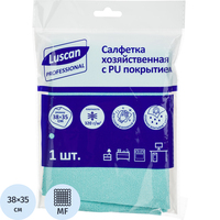 Салфетка хозяйственная Luscan Professional микрофибра 38х35 см 320   г/кв.м синяя