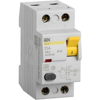 Выключатель автоматический дифференциальный IEK MDV10-2-025-030 2п 25А  30мА АС (16543)