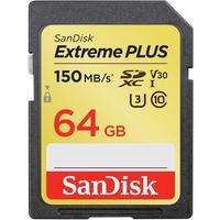 Карта памяти 64 ГБ SDXC SanDisk Extreme Plus Class 10 (SDSDXW6-064G-GNCIN)