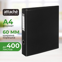 Папка на 4-х кольцах Bantex (Attache Selection) коллекция Strong A4 60   мм черная до 400  листов