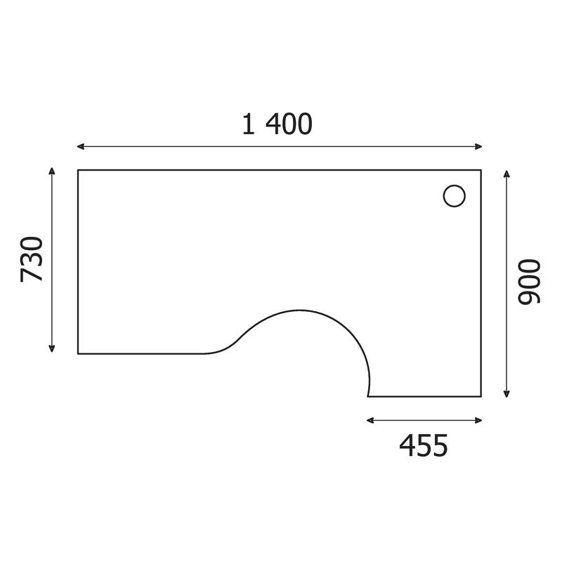 Стол эргономичный easy standard правый светлый дуб серый 1400x900x740 мм