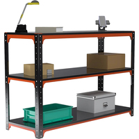 Верстак слесарный Metalex KIT две полки (оранжевый/чёрный, 950х1400х600  мм)