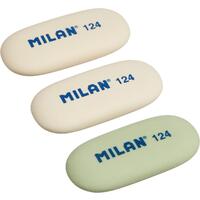 Ластик Milan 124 из синтетического каучука овальный 49x23x9 (3 штуки в  упаковке)