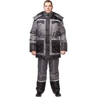 Костюм рабочий зимний мужской з27-КПК с СОП серый/черный (размер 48-50,  рост 170-176)