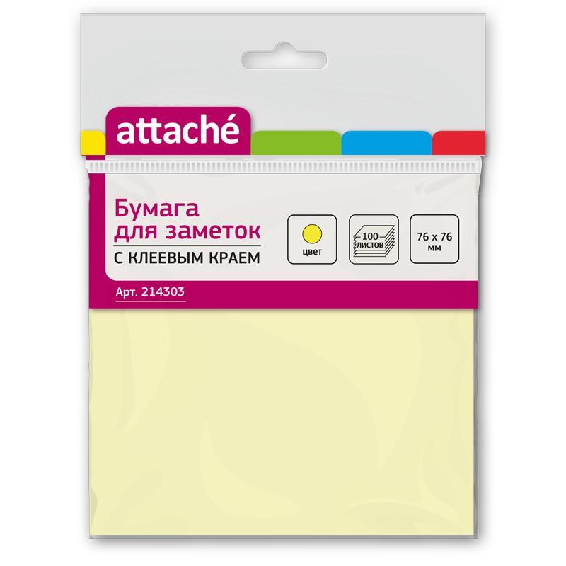 Стикеры Attache 76x76 мм пастельные желтые (1 блок на 100 листов) – выгодная цена – купить товар Стикеры Attache 76x76 мм пастельные желтые (1 блок на 100 листов) в интернет-магазине Комус