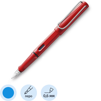 Ручка перьевая Lamy 016 Safari цвет чернил синий, цвет корпуса красный  (артикул производителя 4000181)