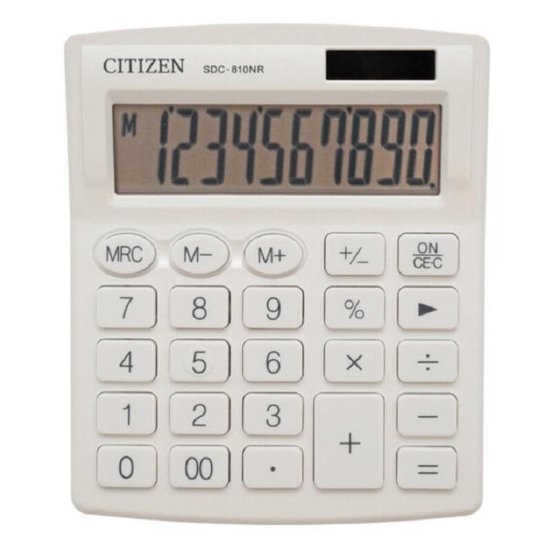 Калькулятор настольный Citizen SDC810NRWHE 10-разрядный белый 127x105x21 мм – купить по выгодной цене в интернет-магазине | 1196353