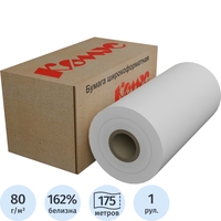 Бумага для высокоскоростной печати Комус (ProMega engineer InkJet) 80  г/кв.м, длина 175 м, ширина 297 мм, диаметр втулки 76 мм