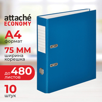 Папка-регистратор Attache Economy 75 мм cиняя бумвинил/бумага (10 штук   в упаковке)