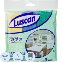 Салфетки хозяйственные Luscan микрофибра 30х30 см 180/200/230 г/кв.м (3  штуки в упаковке)