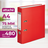 Папка-регистратор Attache 75 мм красная бумвинил/бумага с защитным  уголком