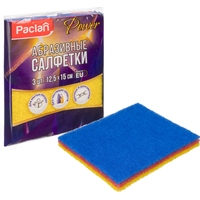 Губка для посуды Paclan Power абразив 15x12.5 см (3 штуки в упаковке)