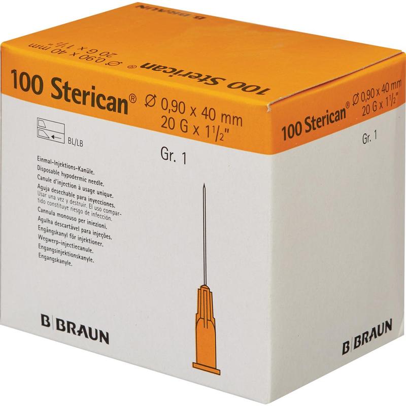 Б.Браун Стерикан игла 20g (0,9 x 70 мм) BL/lb. Игла пункционная b.Braun. Braun Sterican игла. Игла пункционная Стерикан 20g/0.90 мм 70 мм — 100 шт/уп.