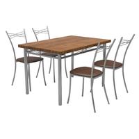 Комплект обеденной мебели Декор 4 K-10 дуб кантри/серебристый (стол, 4 стула)