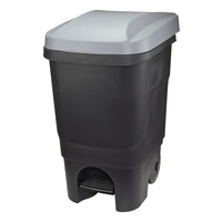 Контейнер для раздельного сбора мусора Idea 60 л пластик на 2-х колесах с педалью серый/черный  (69x39x39 см)