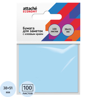 Стикеры Attache Economy 38x51 мм пастельный синий (1 блок на 100 листов)