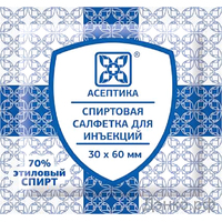 Салфетка антисептическая для инъекций Асептика спиртовая 30x60 мм (800  штук в упаковке)