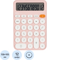 Калькулятор настольный Deli EM124 12 разрядный розовый 158х105x28 мм