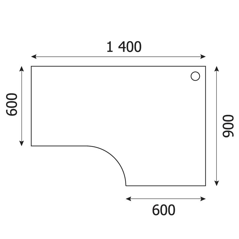 Стол эргономичный easy standard правый светлый дуб серый 1400x900x740 мм