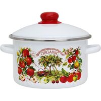 Кастрюля Эмаль Organic 2 л эмалированная сталь с крышкой