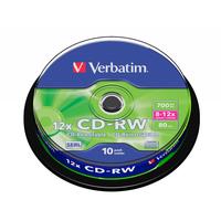 Диск CD-RW Verbatim 25 ГБ 8x -12x cake box (10 штук в упаковке)
