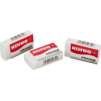Ластик Kores ПВХ прямоугольный 40x21x10 мм (3 штуки в упаковке)