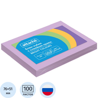 Стикеры Attache Simple 76х51 мм пастельные фиолетовые (1 блок на 100  листов)