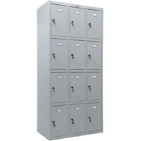 Шкаф для сумок Практик Стандарт LS-34 на 12 ячеек (серый, 850х500х1830  мм)