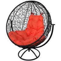 Кресло круглое вращающееся Кокон (коричневый/красный, 1100х780х1450 мм)