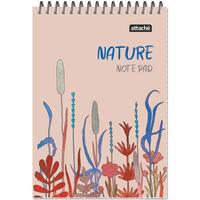 Блокнот Attache Nature Beige flowers А5 60 листов разноцветный в клетку на спирали ВД-лак (146x204 мм)