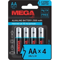 Батарейка АА пальчиковая ProMega jet/Комус (4 штуки в упаковке)
