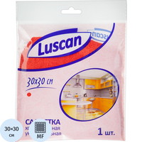 Салфетка хозяйственная Luscan микрофибра 30х30 см 200 г/кв.м красная