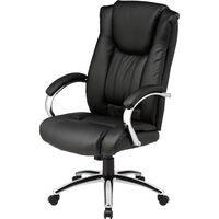 Кресло для руководителя Easy Chair 561 TR чёрное (рециклированная кожа с  компаньоном, металл)