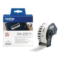Картридж для принтера этикеток Brother DK-22211 (29 мм x 15 м, цвет ленты белый, шрифт черный)