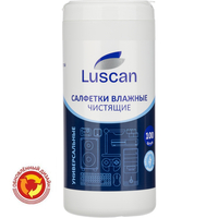 Салфетки влажные для офисной техники LUSCAN (Attache Selection) с  антистатическим эффектом (100 штук в тубе)