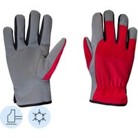 Перчатки рабочие утеплённые Jeta Safety Winter Motor JLE625 трикотажные  с искусственной кожей красные/серые (размер 7, S)