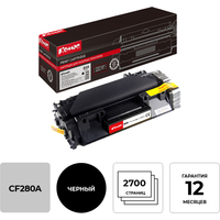 Картридж лазерный Комус 80A CF280A для HP черный совместимый