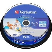 Диск BD-R Verbatim 25 ГБ 6x cake box 43804 (10 штук в упаковке)