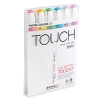 Набор маркеров Touch Brush пастельные тона 6 цветов