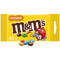 Драже M&M's с арахисом и молочным шоколадом 45 г