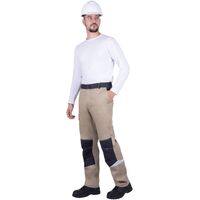 Брюки рабочие летние мужские Турбо Safety с СОП бежевые/серые (размер  48-50, рост 170-176)