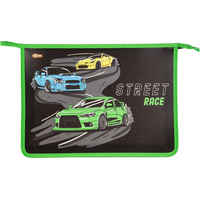Папка для тетрадей Комус Класс Street race А4 полипропилен с 1  отделением на молнии