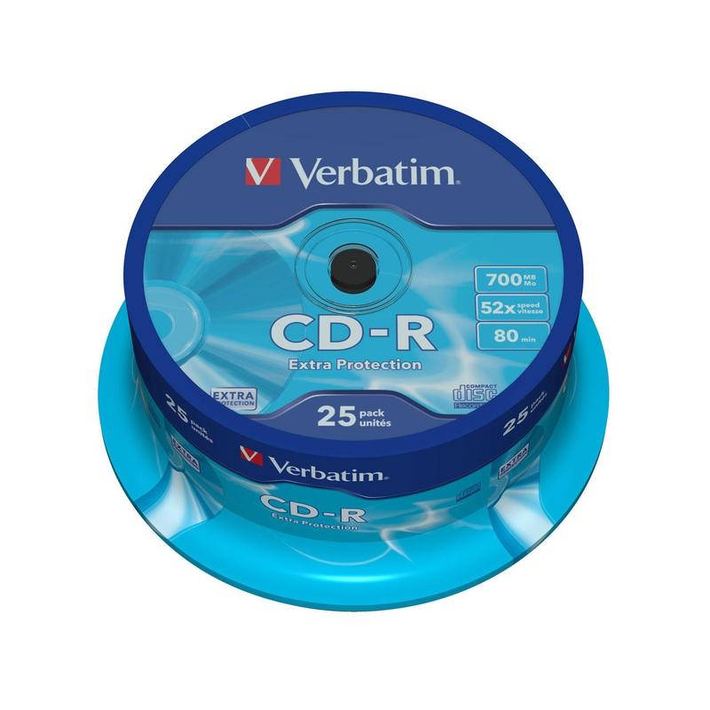 Диск CD-R Verbatim 700 МБ 52x cake box 43432 (25 штук в упаковке) – купить по выгодной цене в интернет-магазине | 84121