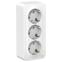 Розетка Schneider Electric Blanca трехместная с заземлением 16А IP20  открытого монтажа белая (BLNRA010311)