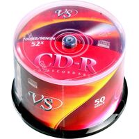 Диск CD-R VS 0.7 ГБ 52x cake box VSCDRCB5001 (50 штук в упаковке)
